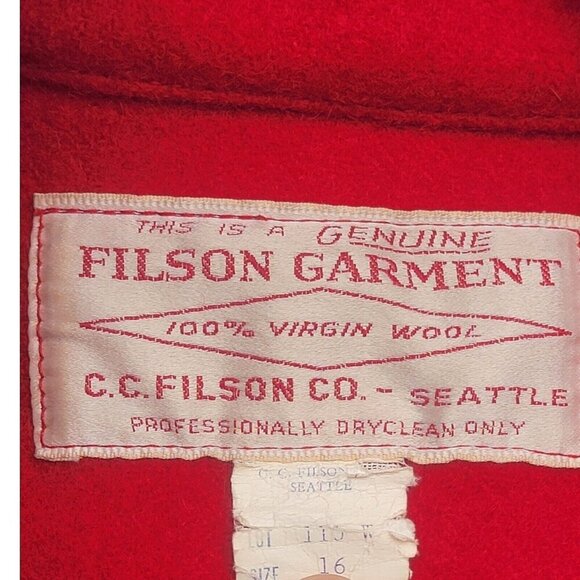 Vtg Filson Jacket Women 16 Red Scarlet Cruiser Wool Gorpcore Preppy Made USA - Picture 13 of 14